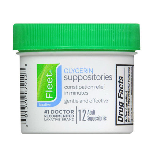 Fleet Glycerin Laxative Adult Suppositories Jar - 12 Ea